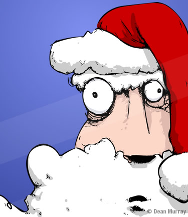 Crazy Santa Illustration